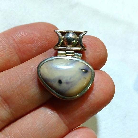 Jewelry - 🌙 Sterling Silver & Lepidolite Triple Moon Pendant – Handmade Magic